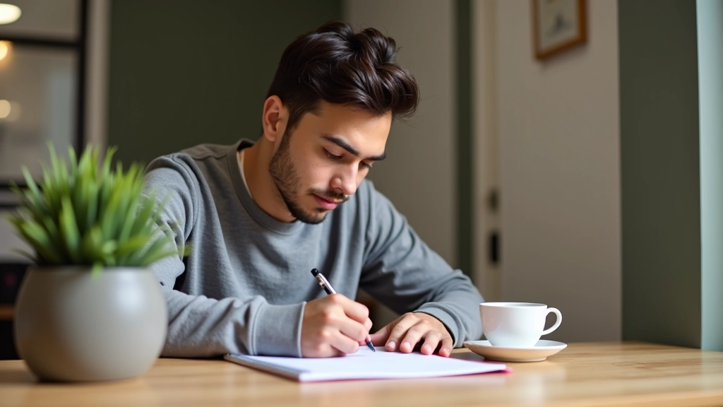 Estudante a trabalhar em exercícios de gramática inglesa